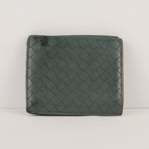 Bottega Veneta Intrecciato Nappa Leather Weave Bifold Wallet, Dark Turquoise